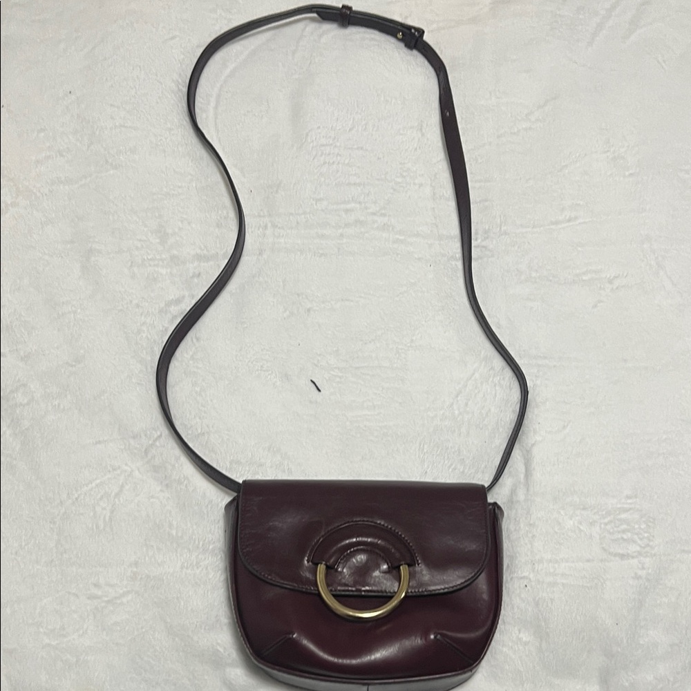 Banana Republic Dark Red Leather Crossbody Bag